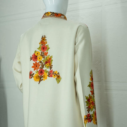 Handwoven Aari needle work Jacket | Kashmir Artwear | Pashmina | black Size 46