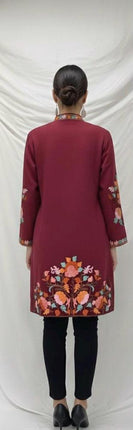 Aari Embroidered Wool Jacket | Kashmir Artwear, Size 42