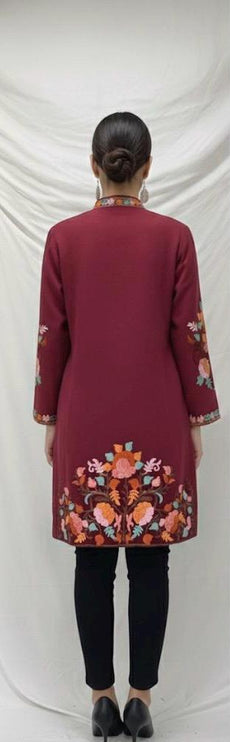 Aari Embroidered Wool Jacket | Kashmir Artwear, Size 42