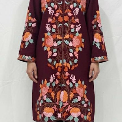 Aari Embroidered Wool Jacket | Kashmir Artwear, Size 42