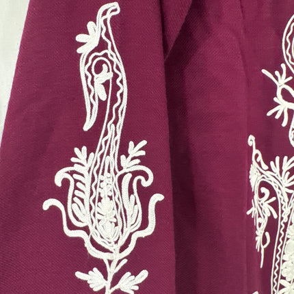 Luxury Kani/Jamawar Wool Jacket with Jari | woven Kashmir Artwear | Statement fashion wear | Kashmir Winter Dresses|knee length| size 44