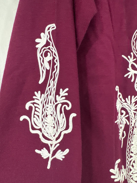 Kashmiri Wool Jacket | Handwoven Embroidered Artwear, Size 44
