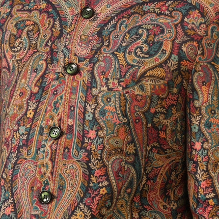 Mens Kani Jamawar Jamdani Jacket| Kani Woven Paisley | Mandarin Collar | Size 40,42,44,48