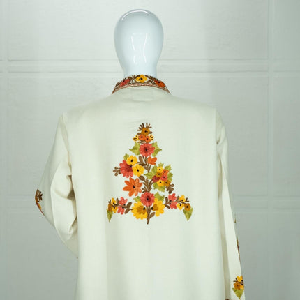 Handwoven Aari needle work Jacket | Kashmir Artwear | Pashmina | black Size 46