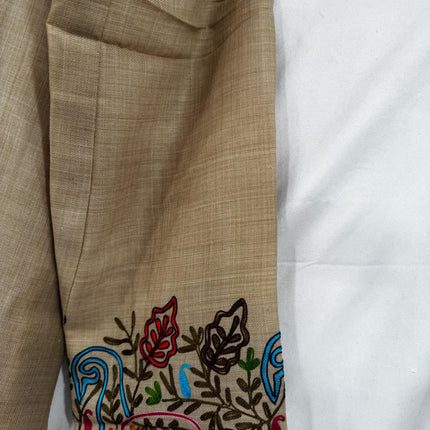 Pashmina hand embroidered |Aari needle work Jacket | Kashmir Artwear | Pashmina | black Size 36