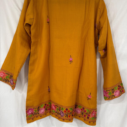 Pashmina hand embroidered |Aari needle work Jacket | Kashmir Artwear | Pashmina | black Size 36