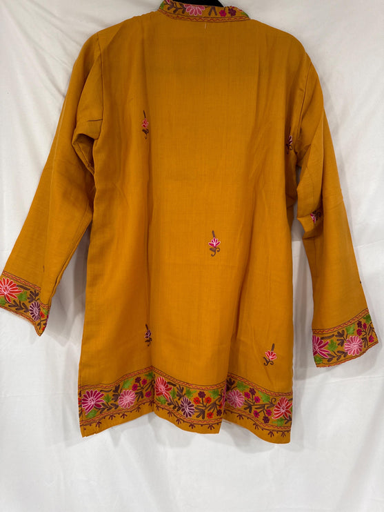 Pashmina hand embroidered |Aari needle work Jacket | Kashmir Artwear | Pashmina | black Size 36