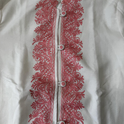 Short Aari Work Jacket | Pink and White | Aari Handwork | Size 42