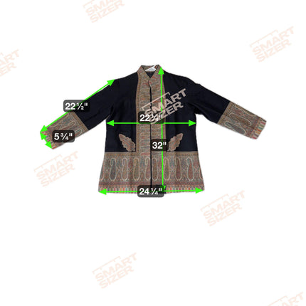 Kani Pashmina Jamawar Jacket, Woven Paisley Wool, Size 44,46