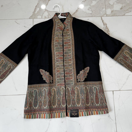 Kani Pashmina Jamawar Jacket, Woven Paisley Wool, Size 44,46