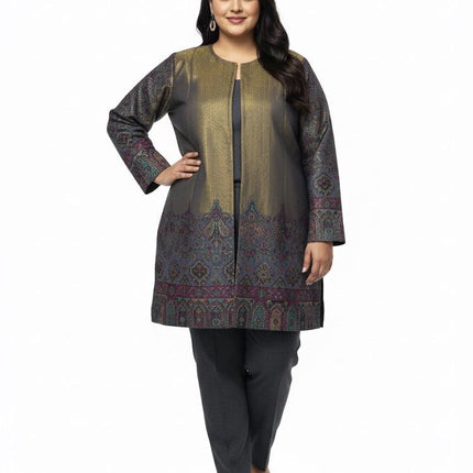 Luxury Pure Pashmina Jacket | Moonlight kani Jacket | size 46