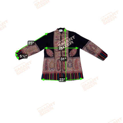Kani Pashmina Jamawar Jacket, Woven Paisley Wool, Size 44,46