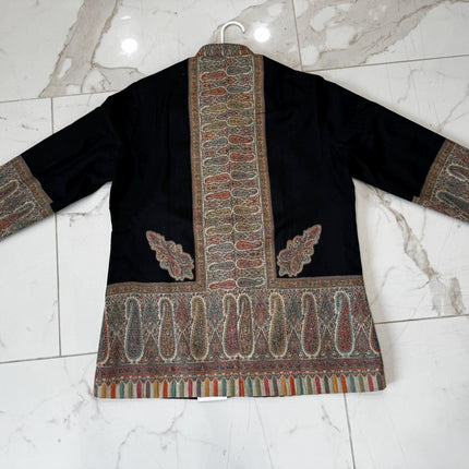 Kani Pashmina Jamawar Jacket, Woven Paisley Wool, Size 44,46