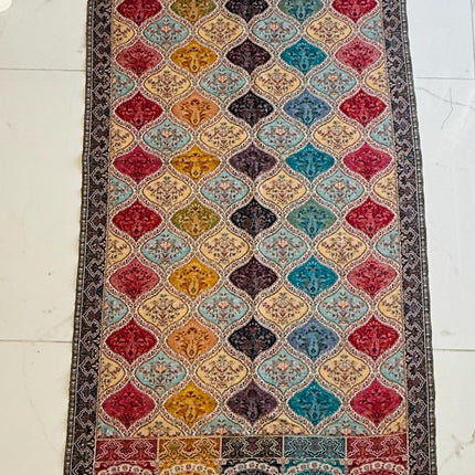 Pure Jamawar Kani Stole | Natural-, Beige-Multi | Pure Wool