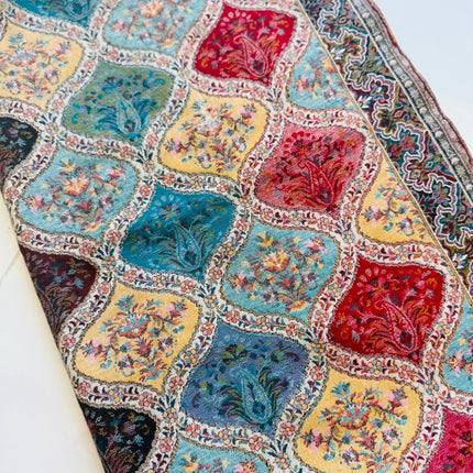 Pure Jamawar Kani Stole | Natural-, Beige-Multi | Pure Wool