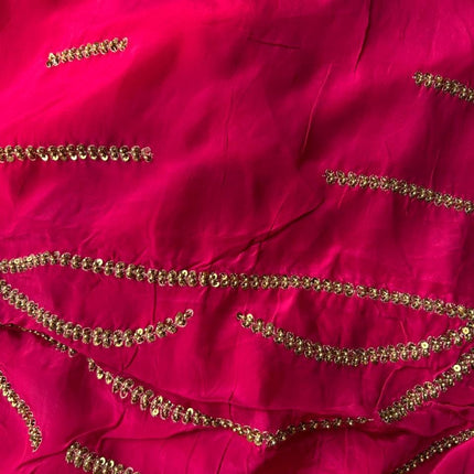 Hand Woven Banarasi Silk Saree: Pink Ombre Copper Zari