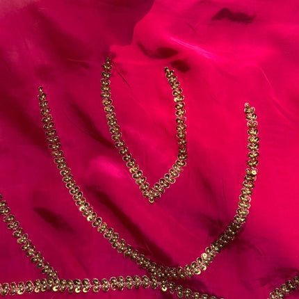 Hand Woven Banarasi Silk Saree: Pink Ombre Copper Zari