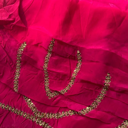 Hand Woven Banarasi Silk Saree: Pink Ombre Copper Zari