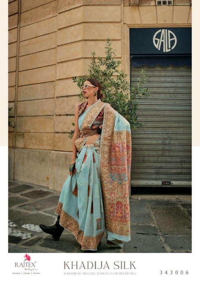 Kashmiri Modal Saree | Handloom Weaving, Heavy Blouse Piece