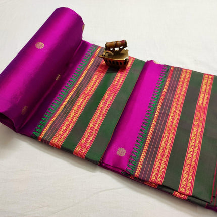 Magenta Pink Narayan Peth Silk Saree | Yeola Traditional Saree