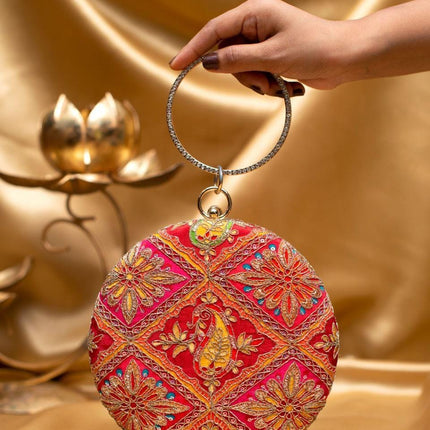 Silk Clutch | Handmade Floral Embroidered Silk Purse