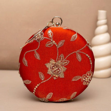 Silk Clutch | Handmade Floral Embroidered Silk Purse