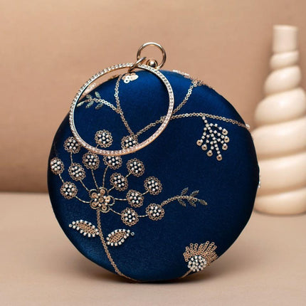 Silk Clutch | Handmade Floral Embroidered Silk Purse