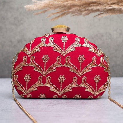 Silk Clutch | Handmade Floral Embroidered Silk Purse