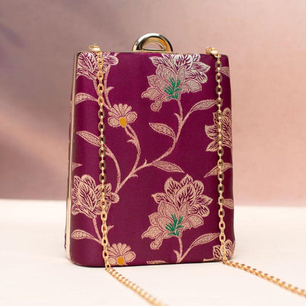 Silk Clutch | Handmade Floral Embroidered Silk Purse