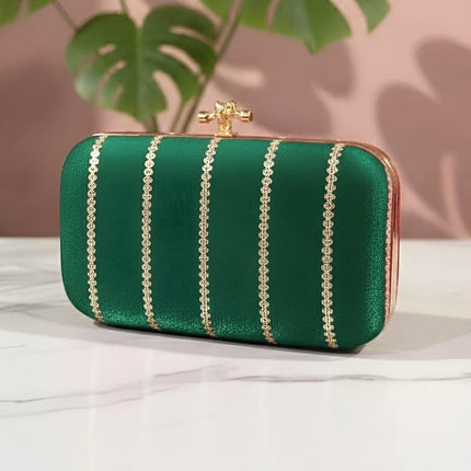 Silk Clutch | Handmade Floral or Stripes Embroidered Silk Purse