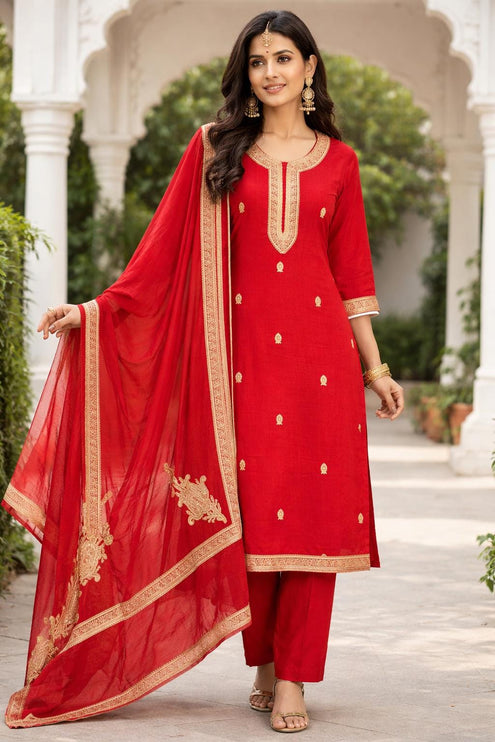 Kani Jamawar Wool Suit Set | Hand Tilla Work Kashmir Dress, Size 44