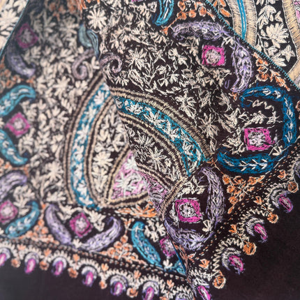 Handspun Pashmina Shawl | Jamawar Kani Embroidery, Coca-Cola Multi Color