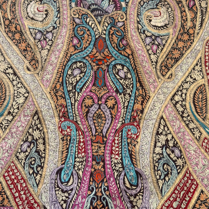 Handspun Pashmina Shawl | Jamawar Kani Embroidery, Coca-Cola Multi Color