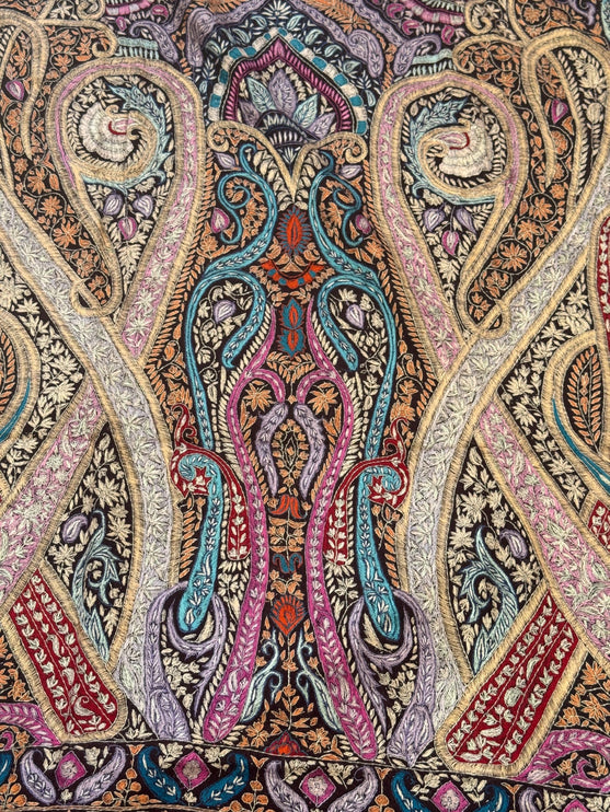 Handspun Pashmina Shawl | Jamawar Kani Embroidery, Coca-Cola Multi Color
