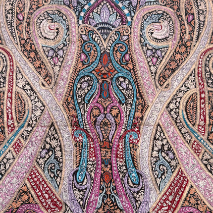 Handspun Pashmina Shawl | Jamawar Kani Embroidery, Coca-Cola Multi Color