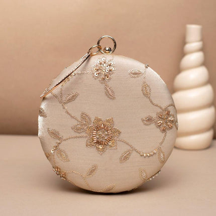 Silk Clutch | Handmade Floral Embroidered Silk Purse