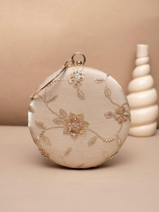 Silk Clutch | Handmade Floral Embroidered Silk Purse
