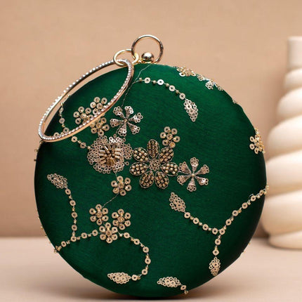 Silk Clutch | Handmade Floral Embroidered Silk Purse