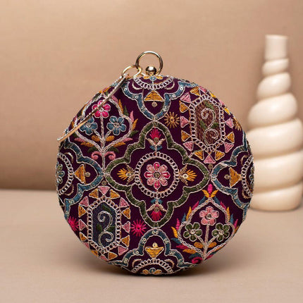 Silk Clutch | Handmade Floral Embroidered Silk Purse