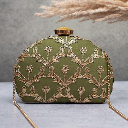 Silk Clutch | Handmade Floral Embroidered Silk Purse