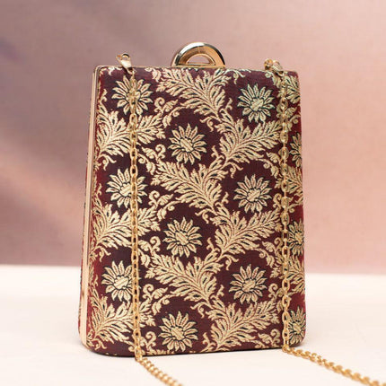 Silk Clutch | Handmade Floral Embroidered Silk Purse