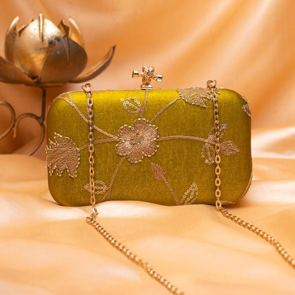 Silk Clutch | Handmade Floral or Stripes Embroidered Silk Purse