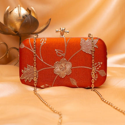 Silk Clutch | Handmade Floral or Stripes Embroidered Silk Purse