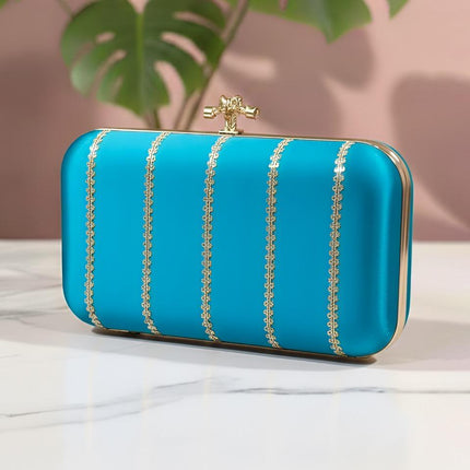 Silk Clutch | Handmade Floral or Stripes Embroidered Silk Purse