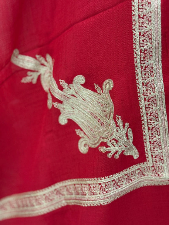 Kani Jamawar Wool Suit Set | Hand Tilla Work Kashmir Dress, Size 44