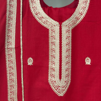 Kani Jamawar Wool Suit Set | Hand Tilla Work Kashmir Dress, Size 44