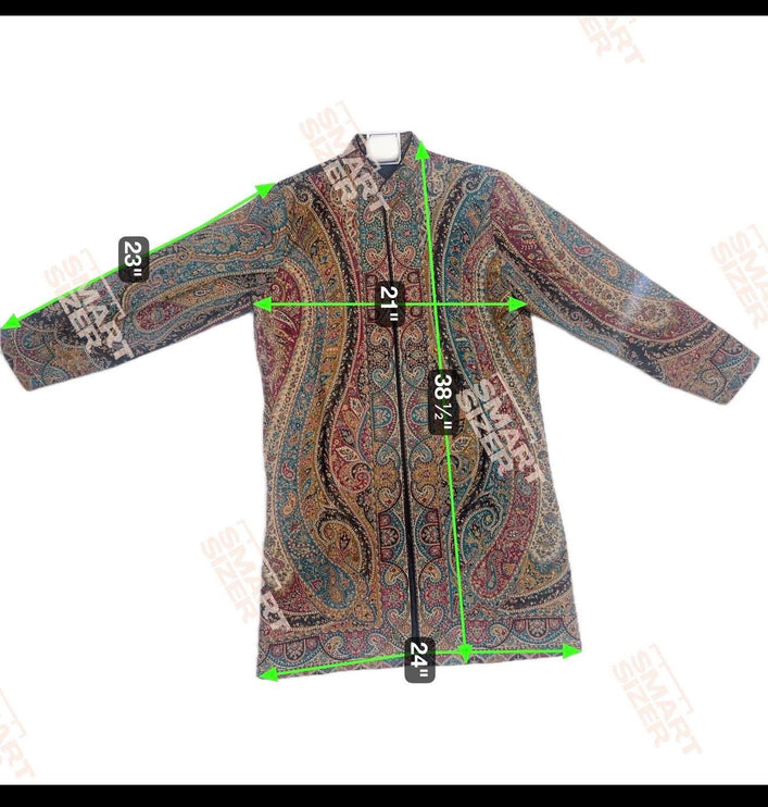 Kani Woven Wool Jacket | Kashmir Artwear Size- 40,42,44,46