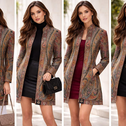 Kani Woven Wool Jacket | Kashmir Artwear Size- 40,42,44,46
