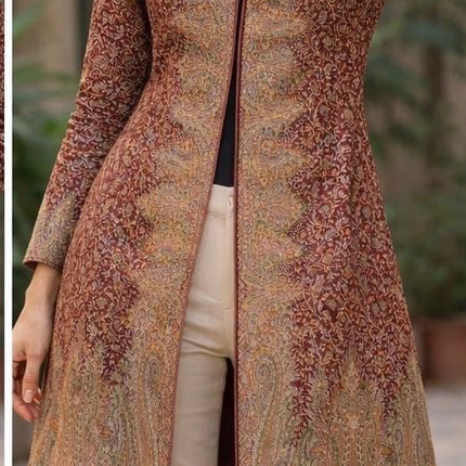 Kani Wool Ladies Jacket | Kashmir Jari Artwear, Size 40,42