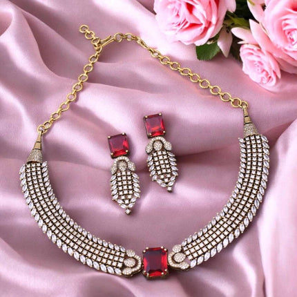 Pachi Kundan Designer Necklace Set | Diamonds & Doublet Stones, Gold Finish